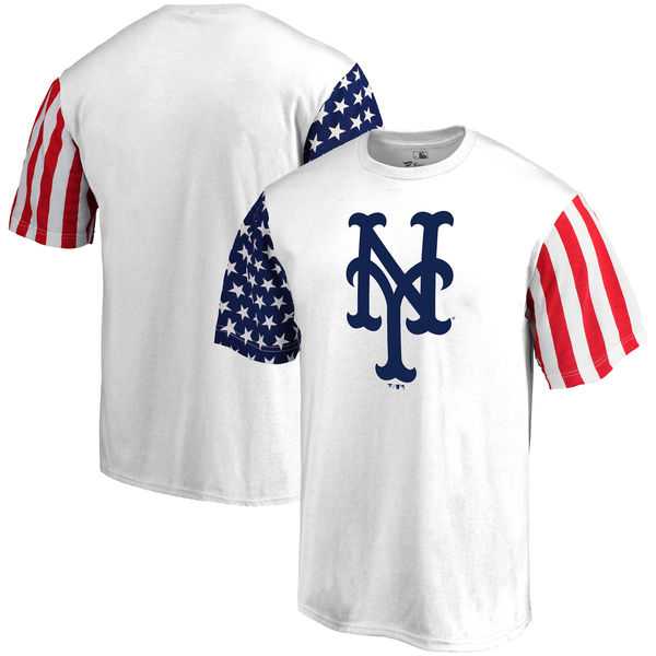 Men's New York Mets Fanatics Branded Stars & Stripes T-Shirt White FengYun,We sell and wholesale Men's New York Mets Fanatics Branded Stars & Stripes T-Shirt White FengYun on line form chian!